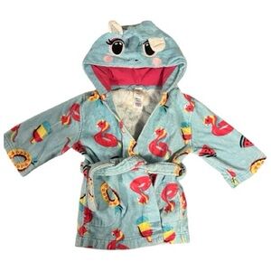 Kids Aqua Unicorn Hooded Robe